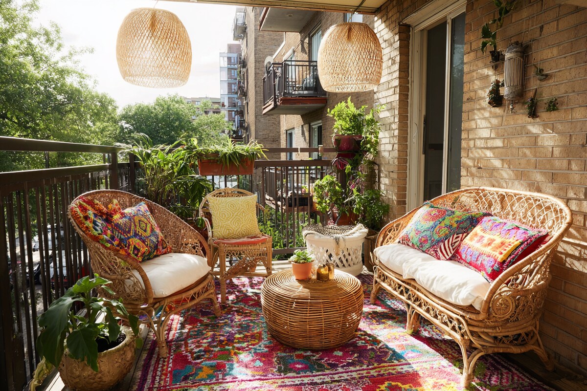 Urban Balcony with Vertical Garden Wall & Decking #16